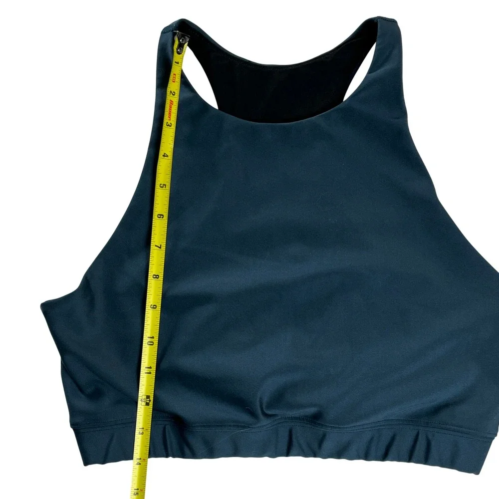 Peloton High Neck Sports Bra XL Racerback Stretch Activewear Dark Teal Womens